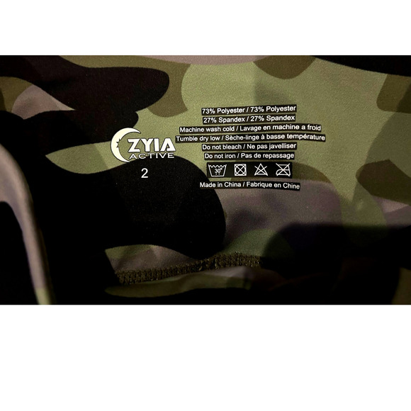 Zyia Active Green Camo High Rise Compression Leggings Women’s Size 2 - Picture 2 of 3